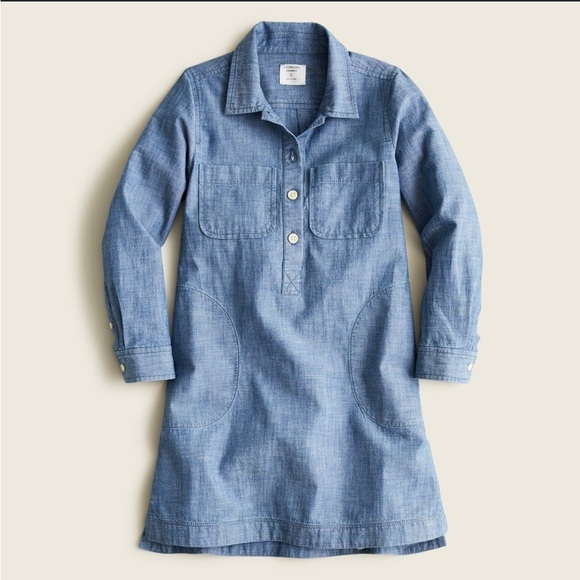 J. Crew Other - NWT J Crew Crew Cuts Girls' long-sleeve field dress in chambray size 10